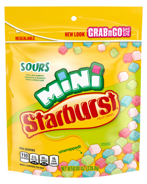Starburst Sours Minis Fruit Chews Candy, 8-Ounce