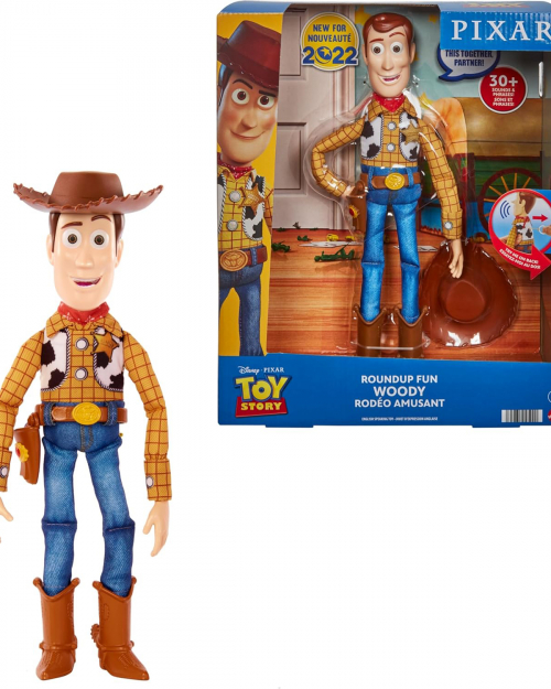 Mattel Disney Pixar Toy Story Roundup Fun Woody Large Talking Posable Figure 12 Inches Tall